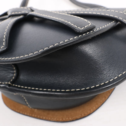 LOEWE – Gate – Mini-Umhängetasche aus Leder in Marineblau
