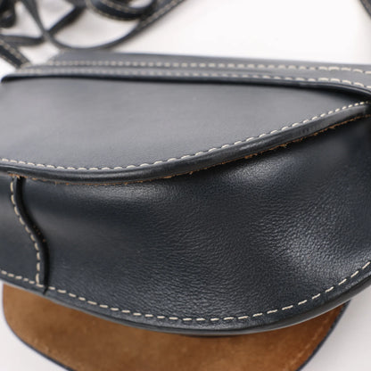 LOEWE Gate Mini Leather Crossbody Bag in Navy Blue