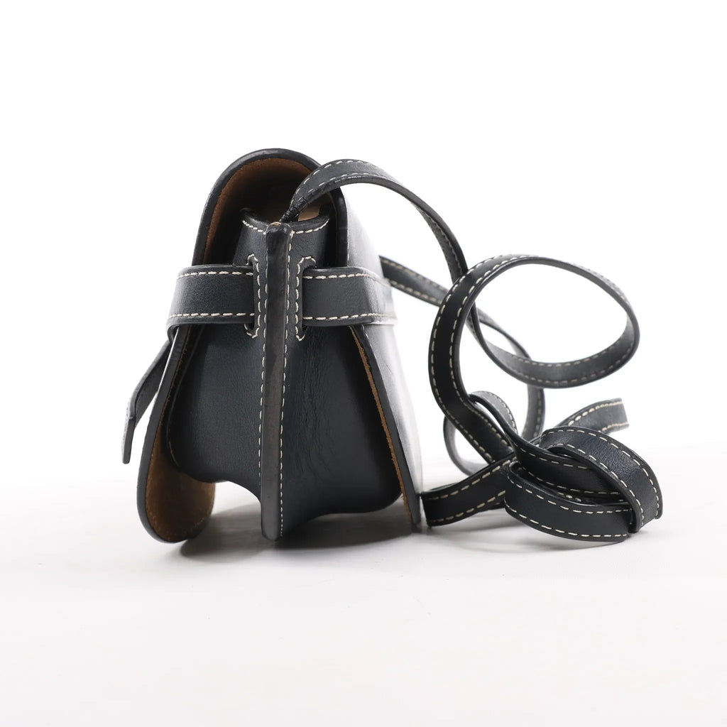 LOEWE Gate Mini Leather Crossbody Bag in Navy Blue