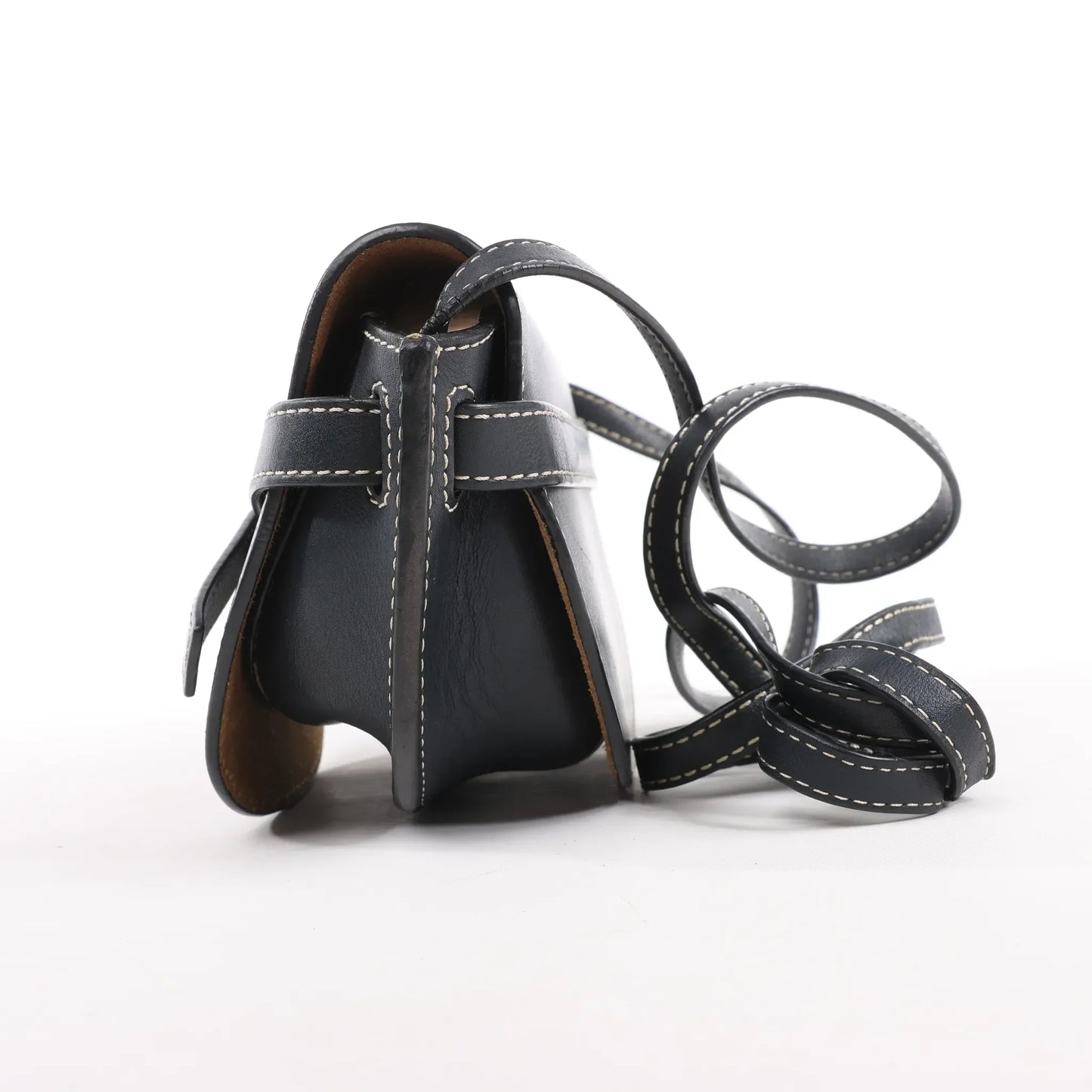 LOEWE Gate Mini Leather Crossbody Bag in Navy Blue