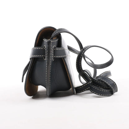 LOEWE Gate Mini Leather Crossbody Bag in Navy Blue