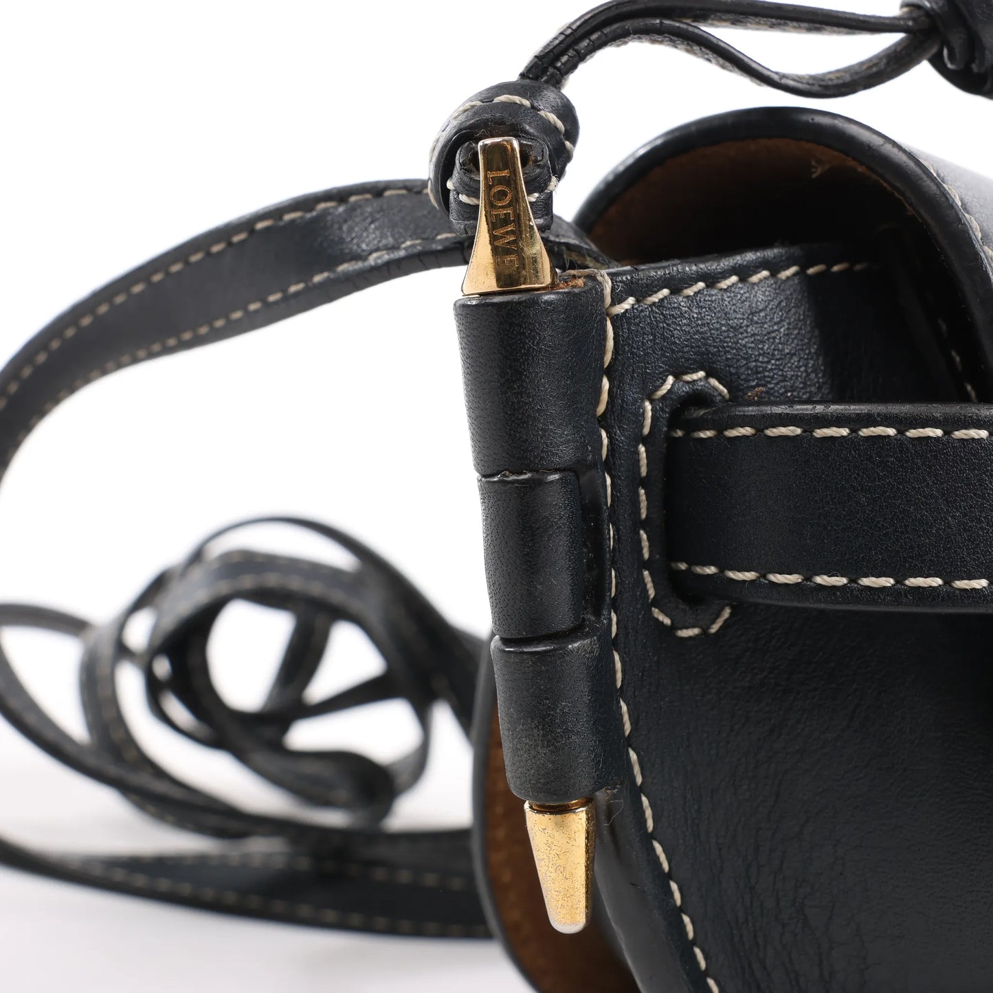 LOEWE Gate Mini Leather Crossbody Bag in Navy Blue