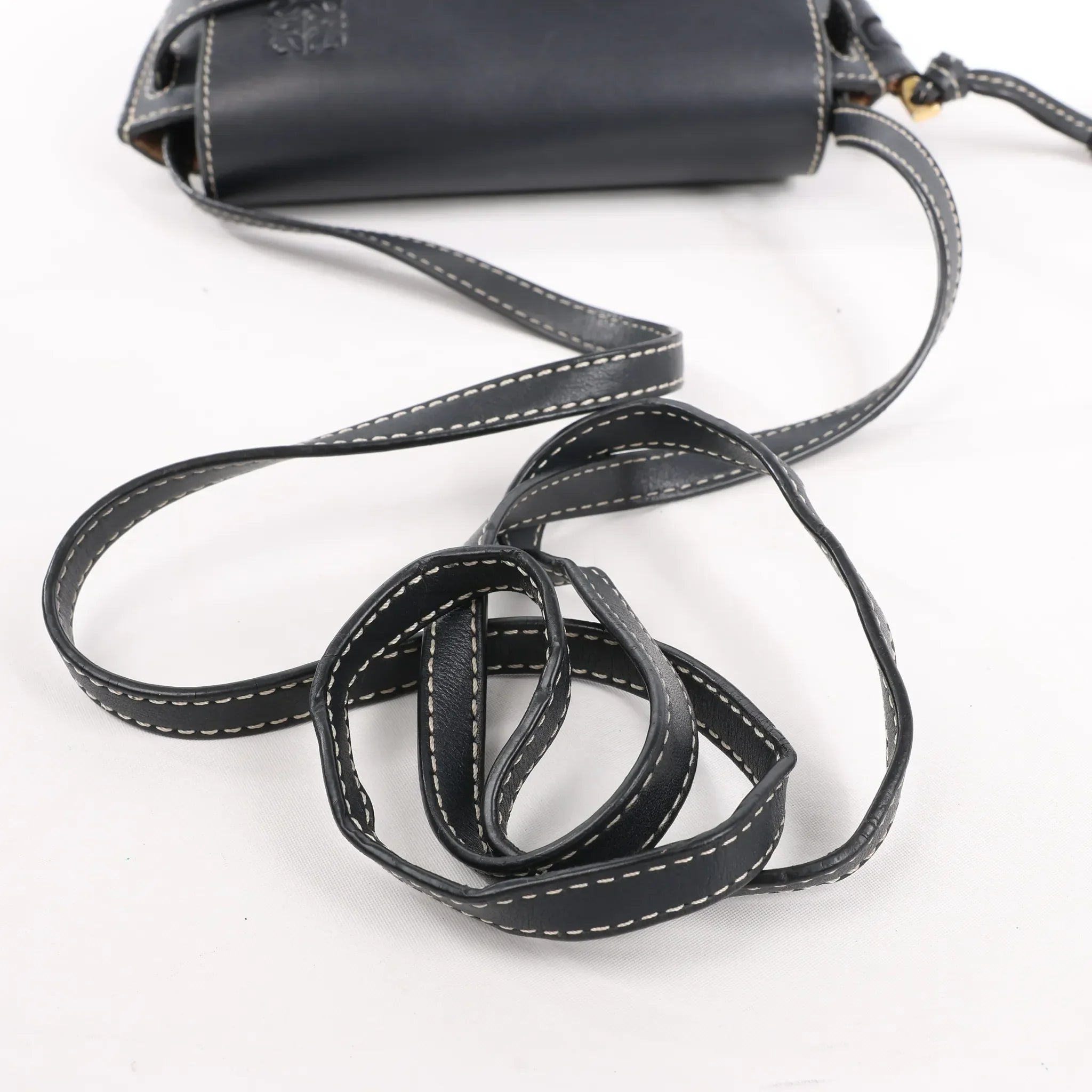 LOEWE Gate Mini Leather Crossbody Bag in Navy Blue