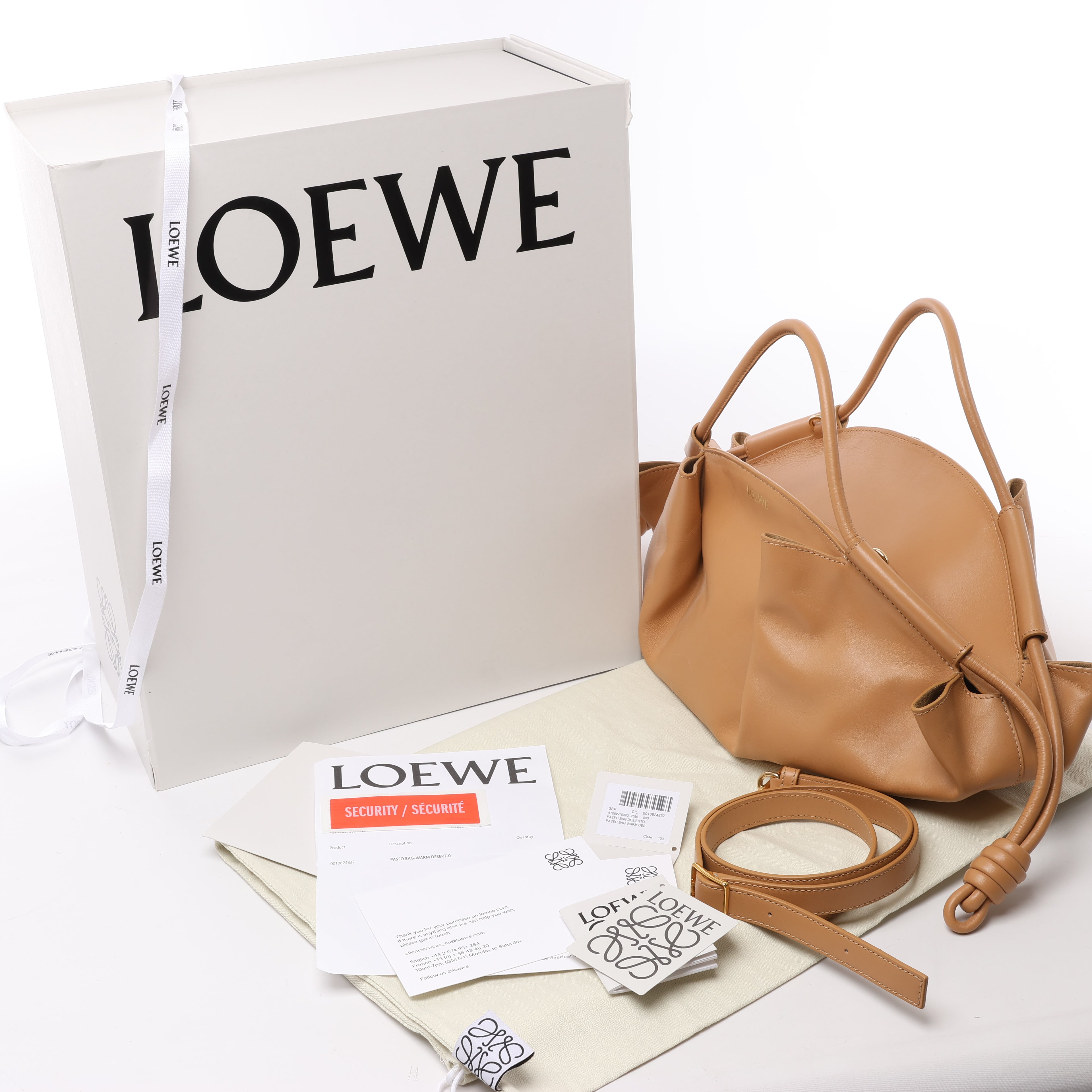 LOEWE Paseo Leather 2Way Handbag in Beige