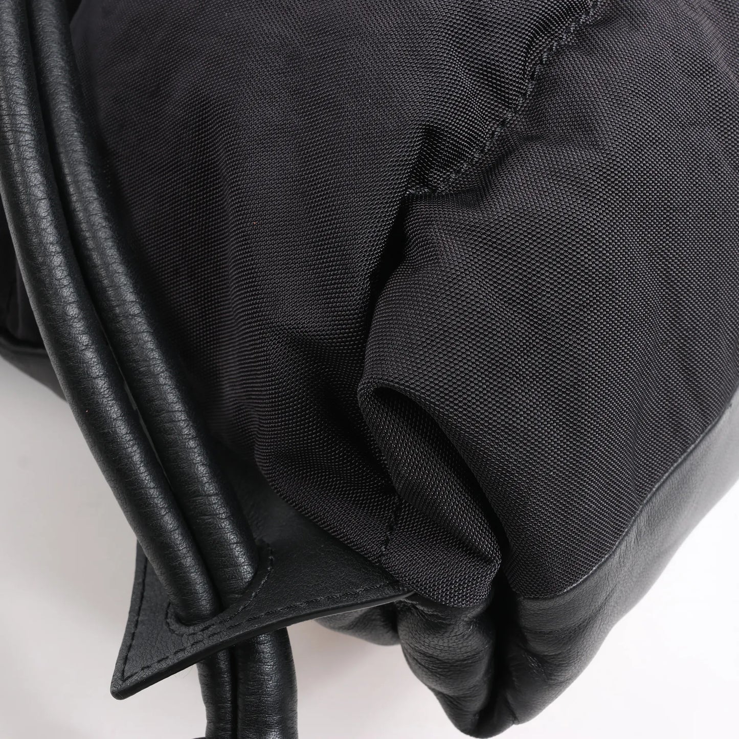 LOEWE Puffy Yago Leather x Nylon Backpack in Black x Brown