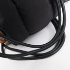 LOEWE Puffy Yago Leather x Nylon Backpack in Black x Brown