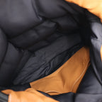 LOEWE Puffy Yago Leather x Nylon Backpack in Black x Brown