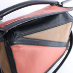Loewe Puzzle Bag Small Leather 2 Way Handbag in Black x pink