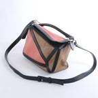 Loewe Puzzle Bag Small Leather 2 Way Handbag in Black x pink