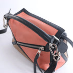 Loewe Puzzle Bag Small Leather 2 Way Handbag in Black x pink