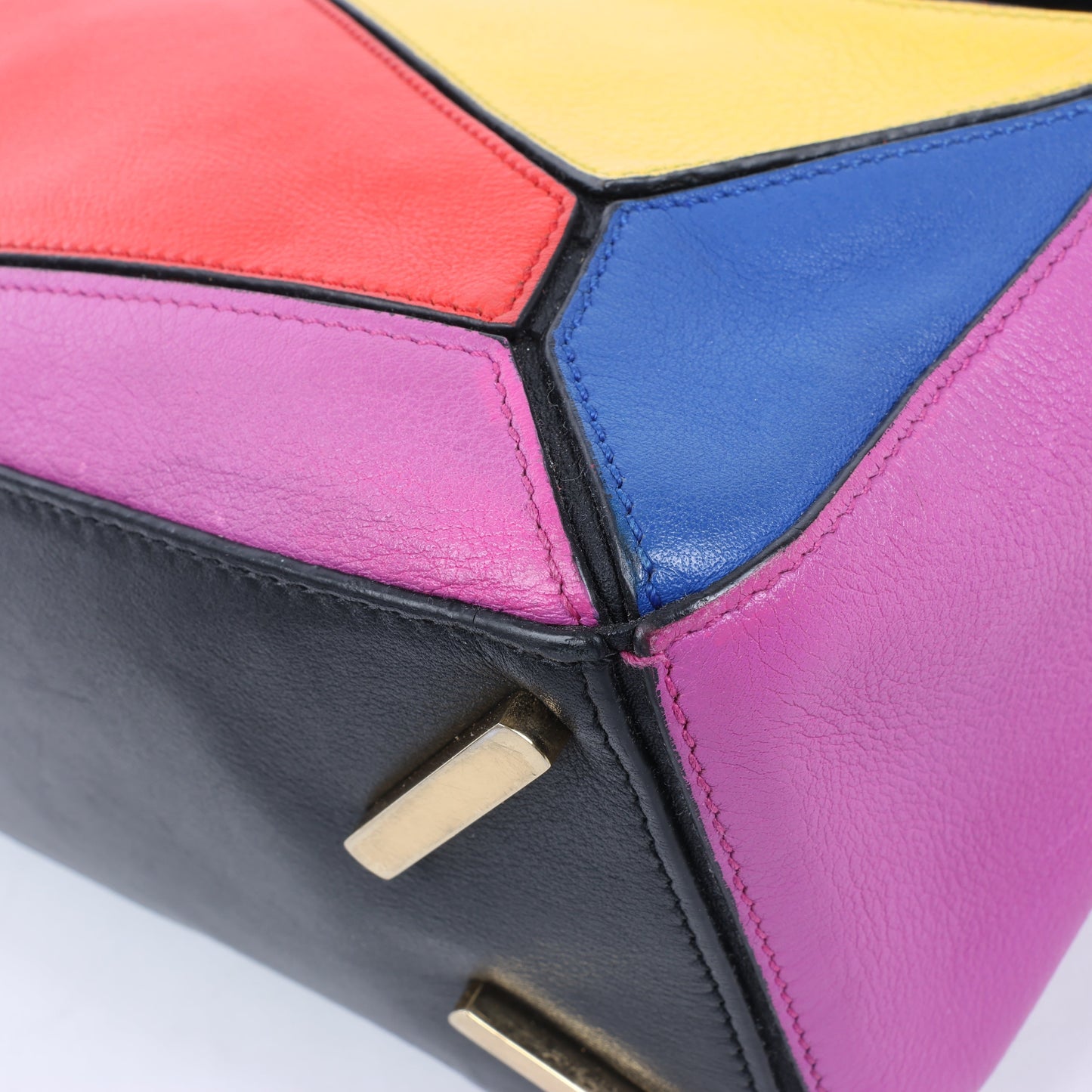 Petit sac à main 2 voies en cuir Puzzle LOEWE multicolore