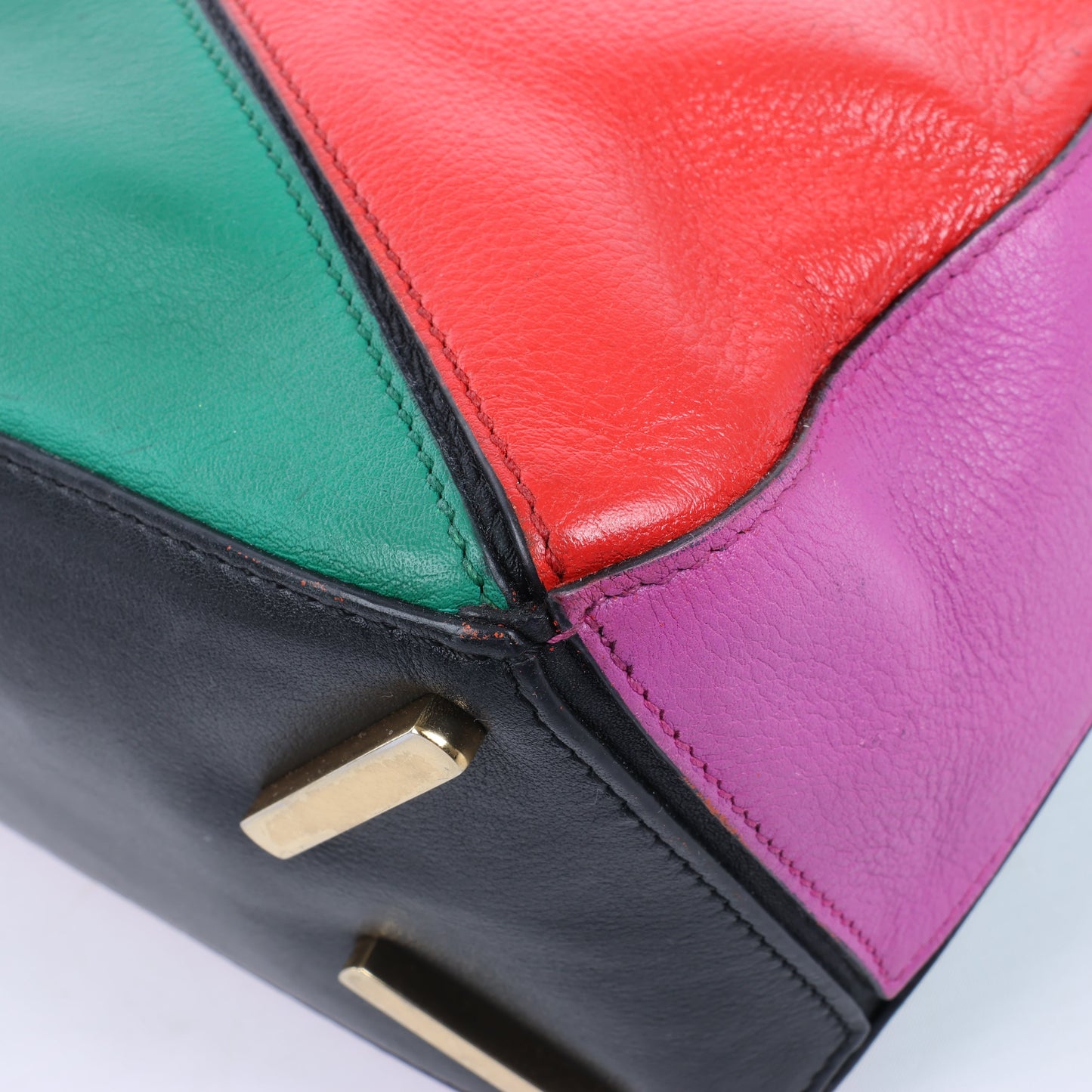 Petit sac à main 2 voies en cuir Puzzle LOEWE multicolore
