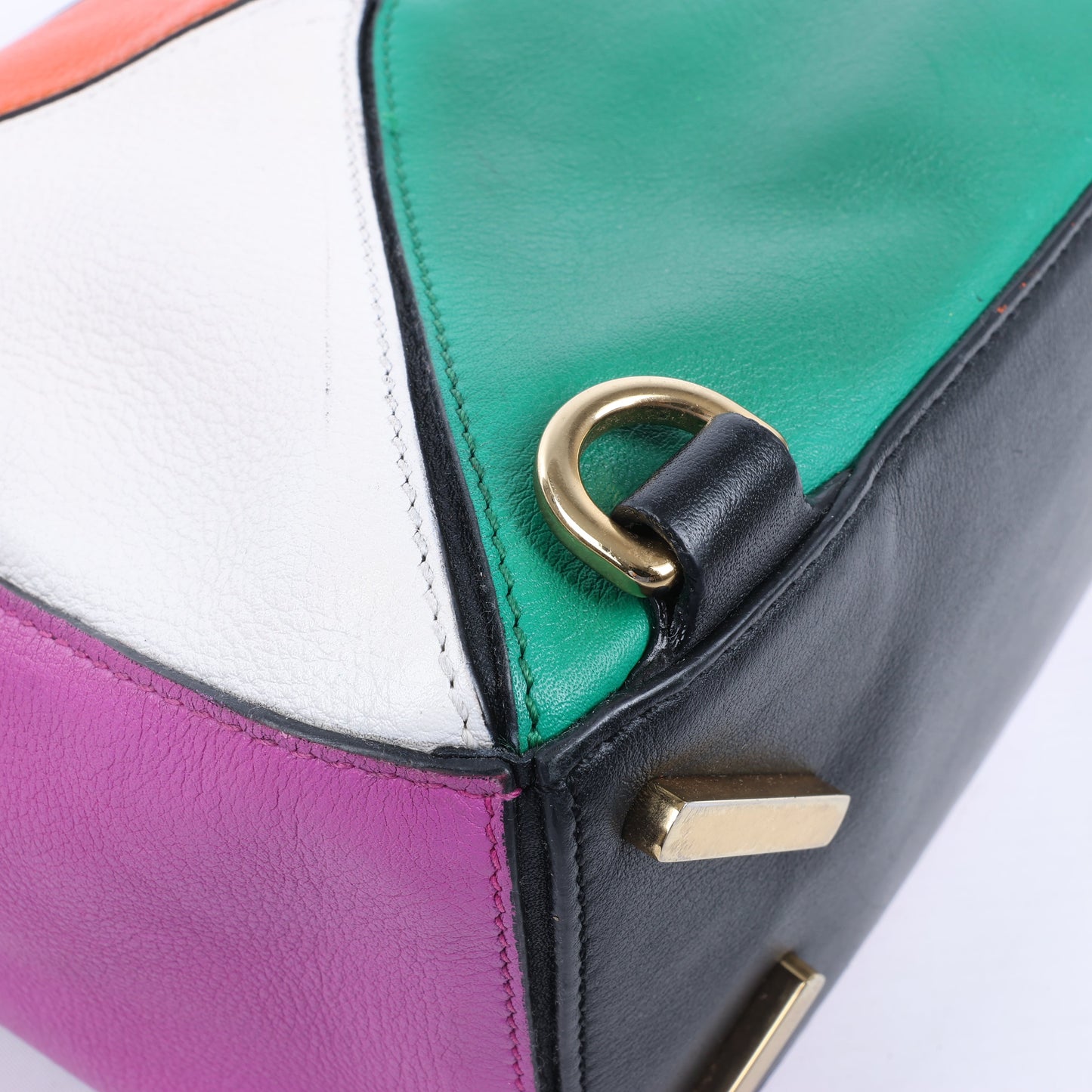 Petit sac à main 2 voies en cuir Puzzle LOEWE multicolore
