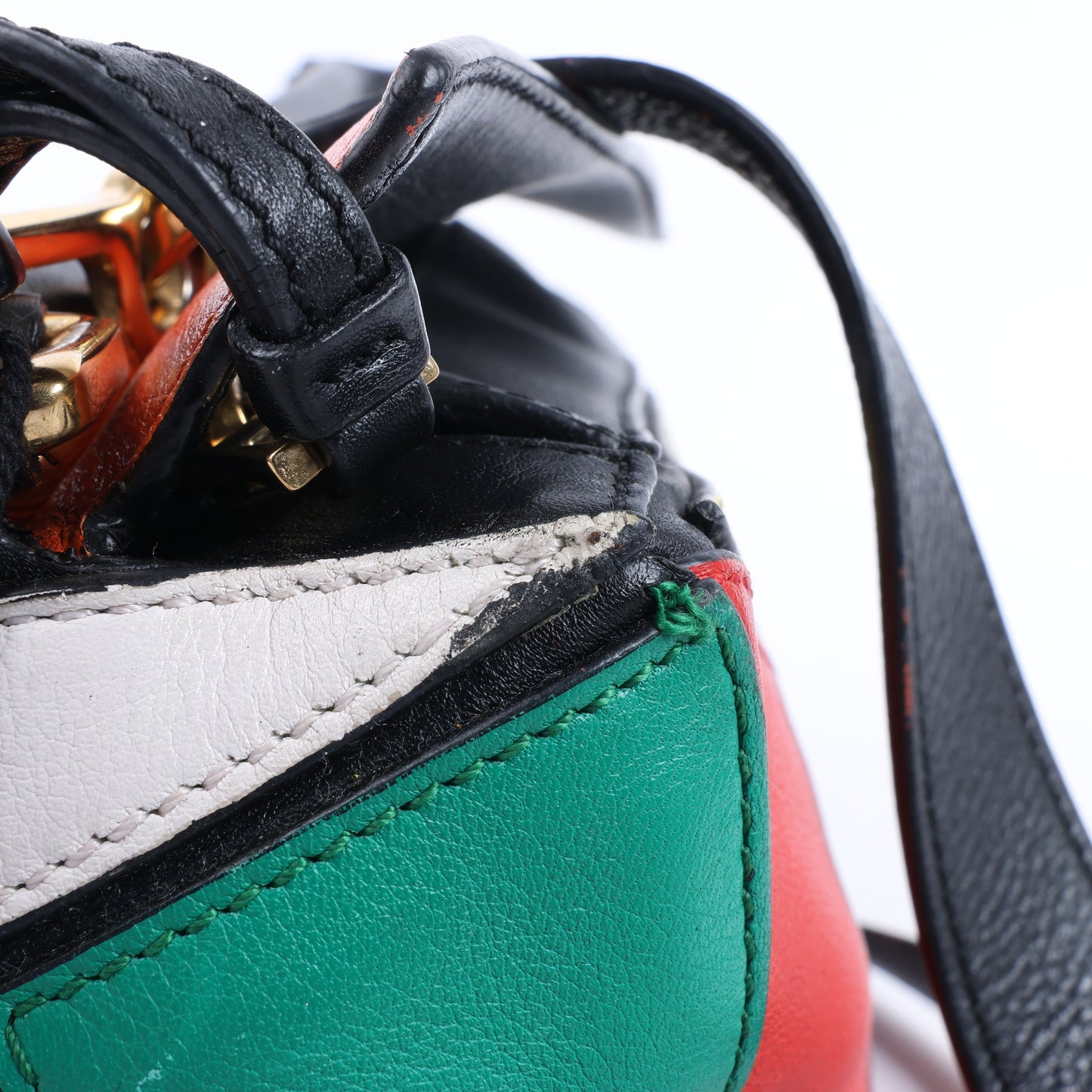 LOEWE – Puzzle – Kleine 2-Wege-Handtasche aus mehrfarbigem Leder