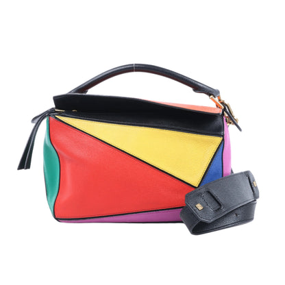 Petit sac à main 2 voies en cuir Puzzle LOEWE multicolore