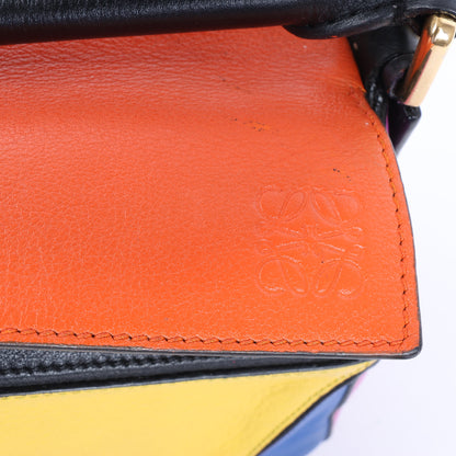 Petit sac à main 2 voies en cuir Puzzle LOEWE multicolore