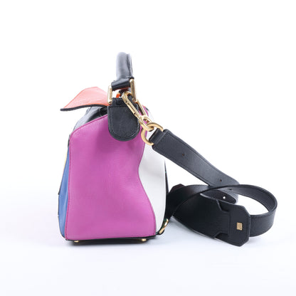 Petit sac à main 2 voies en cuir Puzzle LOEWE multicolore
