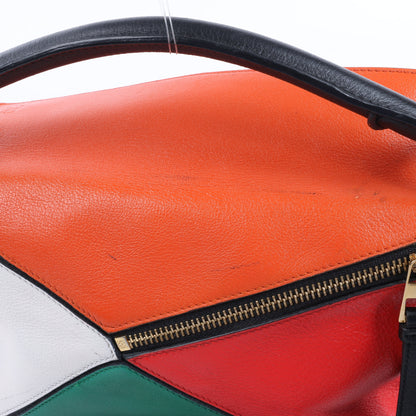 Petit sac à main 2 voies en cuir Puzzle LOEWE multicolore