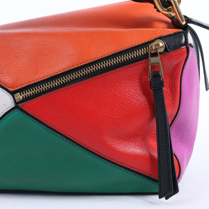 Petit sac à main 2 voies en cuir Puzzle LOEWE multicolore