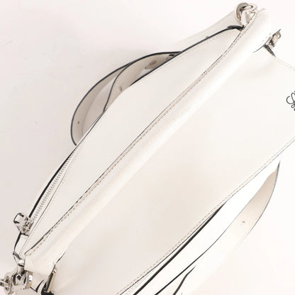 LOEWE Puzzle Medium Leather 2Way Handbag in White