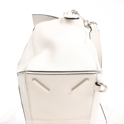 LOEWE Puzzle Medium Leather 2Way Handbag in White