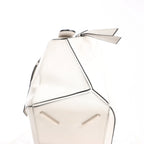 LOEWE Puzzle Medium Leather 2Way Handbag in White