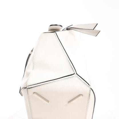 LOEWE Puzzle Medium Leather 2Way Handbag in White