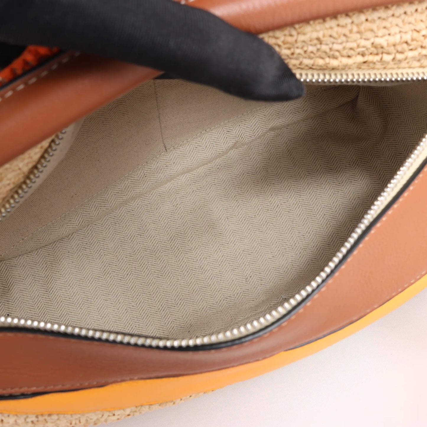 LOEWE Puzzle Medium Raffa x Leather 2Way Handbag in Orange x Brown x Beige