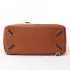 LOEWE Puzzle Medium Raffa x Leather 2Way Handbag in Orange x Brown x Beige