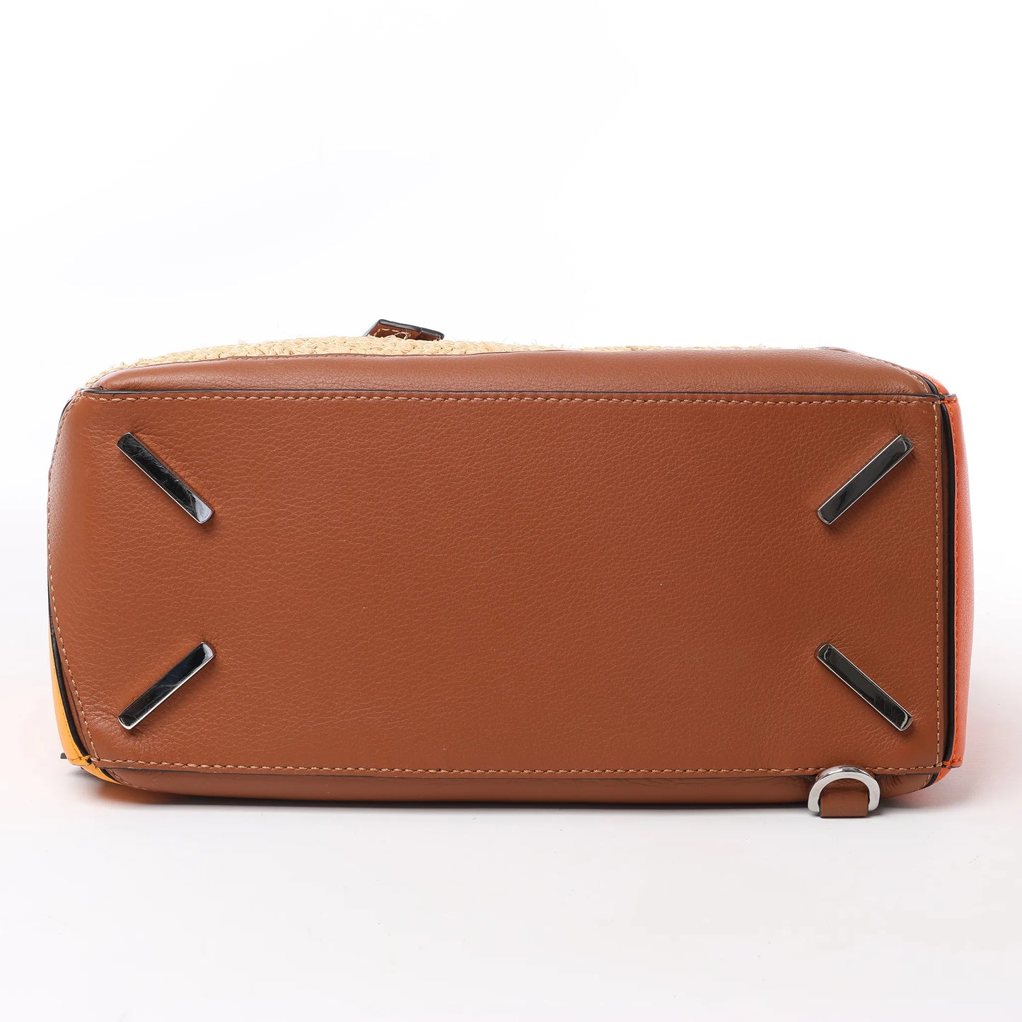 LOEWE Puzzle Medium Raffa x Leather 2Way Handbag in Orange x Brown x Beige