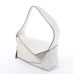LOEWE Puzzle Hobo Leather Shoulder Bag in White
