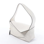 LOEWE Puzzle Hobo Leather Shoulder Bag in White