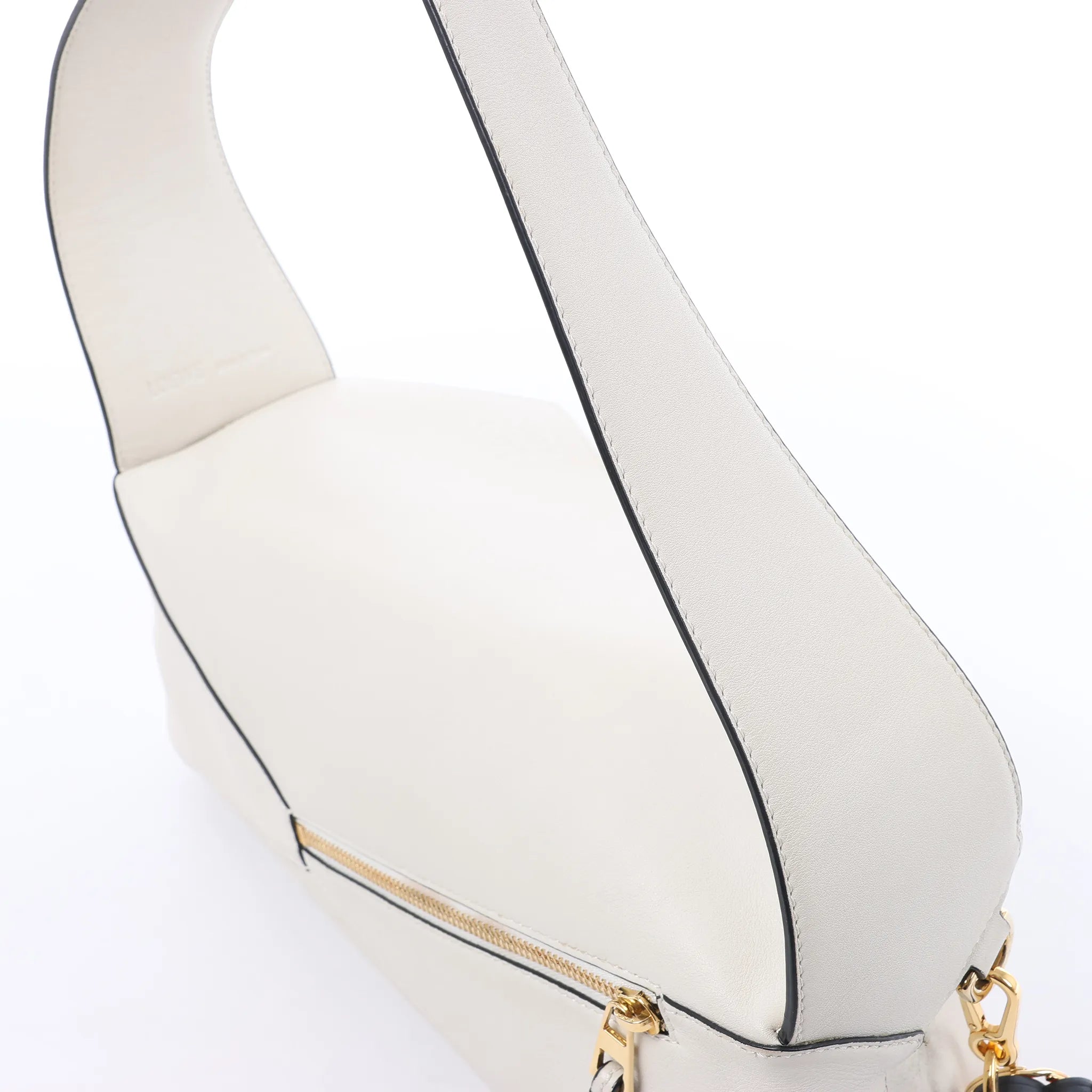 LOEWE Puzzle Hobo Leather Shoulder Bag in White