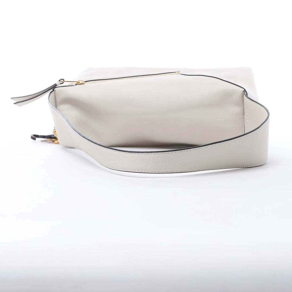 LOEWE Puzzle Hobo Leather Shoulder Bag in White