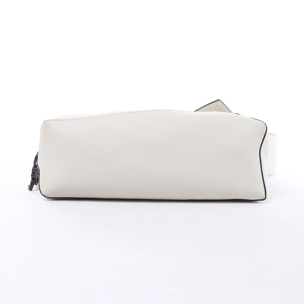 LOEWE Puzzle Hobo Leather Shoulder Bag in White