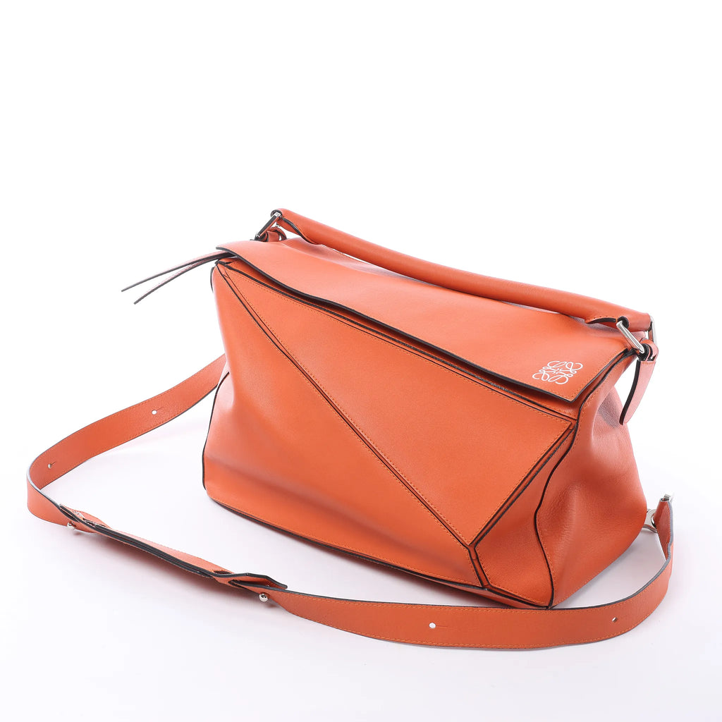 LOEWE Puzzle Large Leather 2Way Handbag in Orange