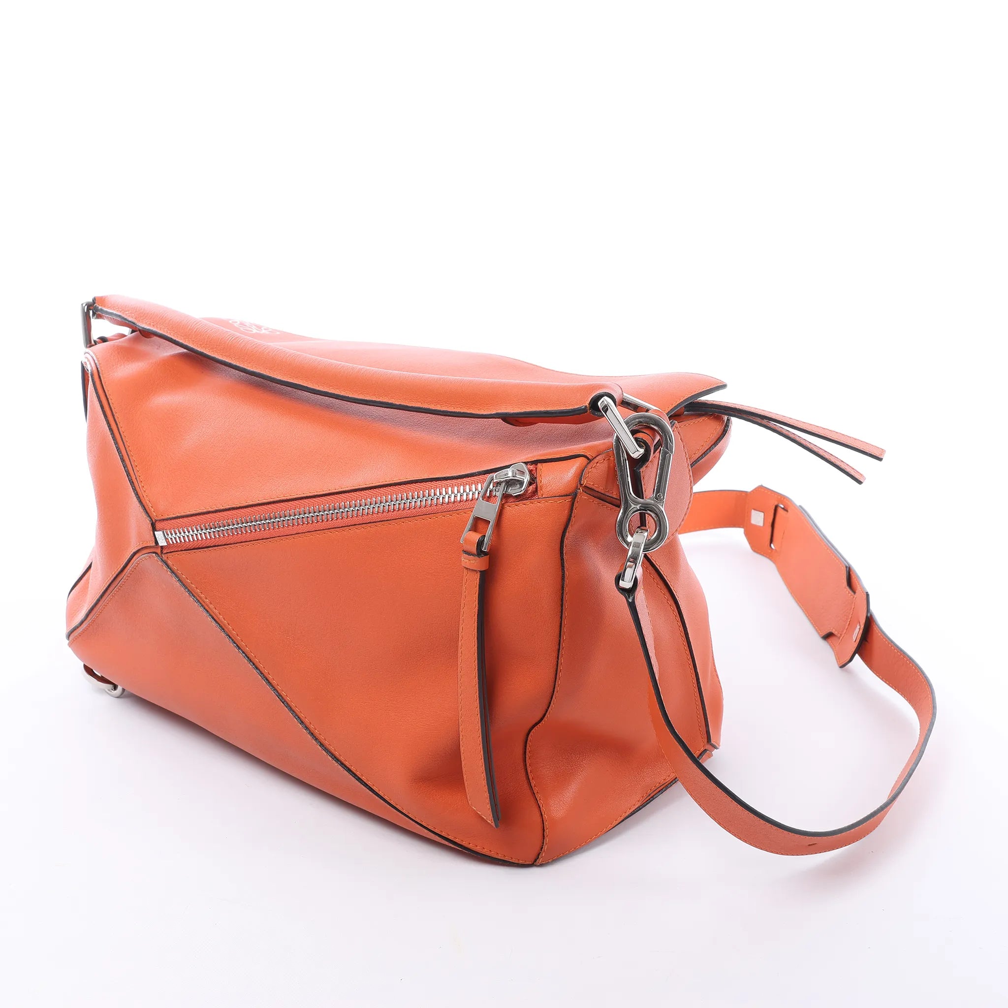 LOEWE Puzzle Large Leather 2Way Handbag in Orange