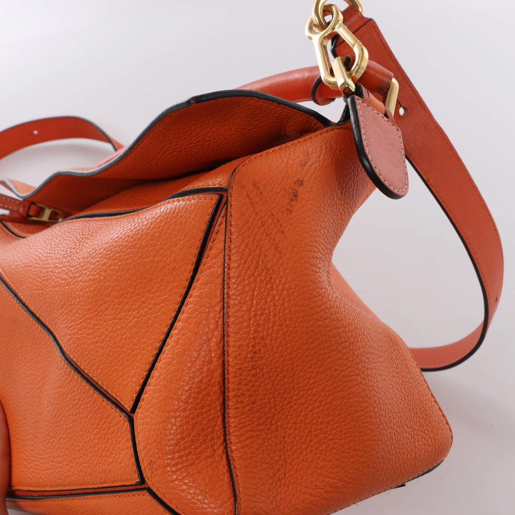 Bolso de mano LOEWE Puzzle pequeño de cuero 2 vías en rosa