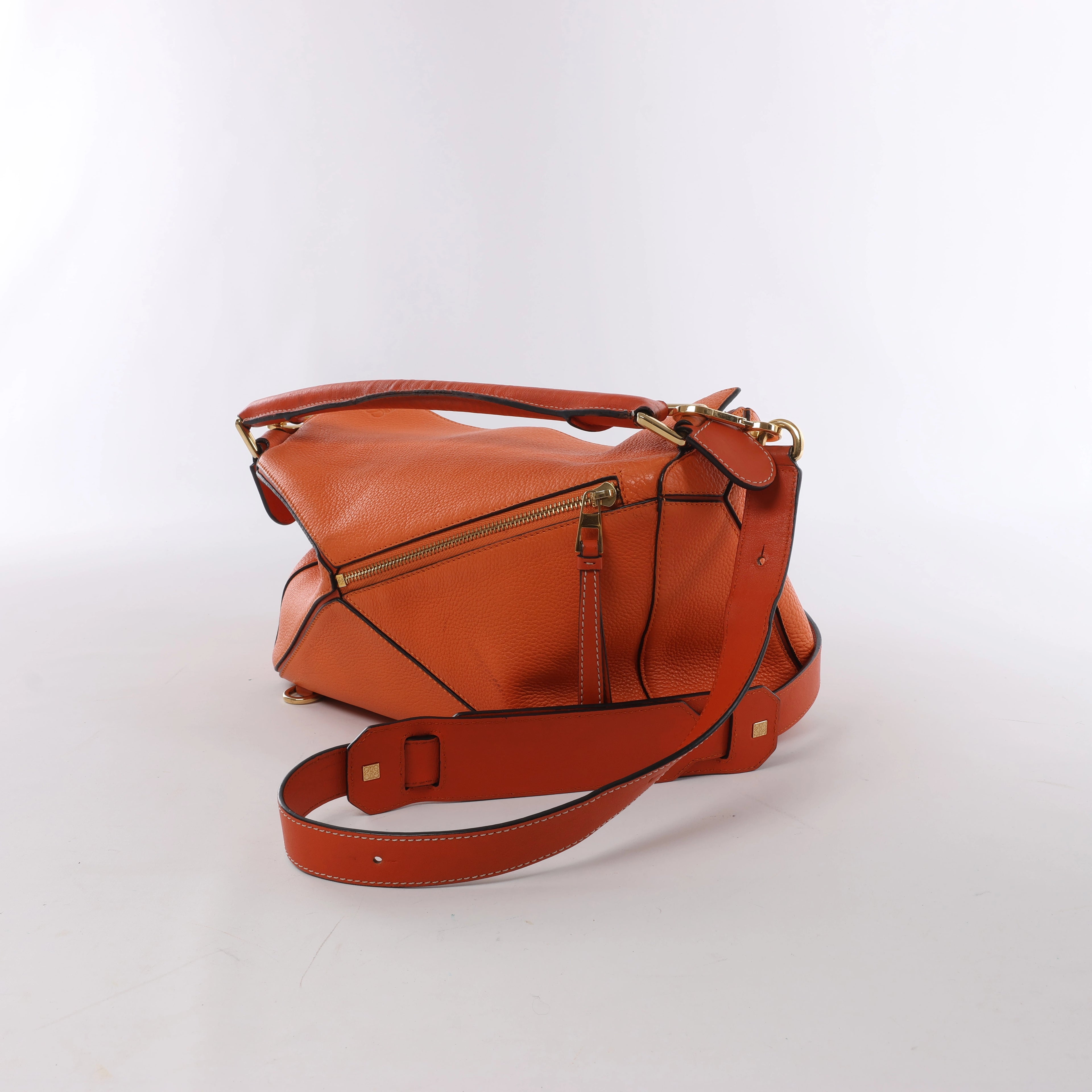 Bolso de mano LOEWE Puzzle pequeño de cuero 2 vías en rosa