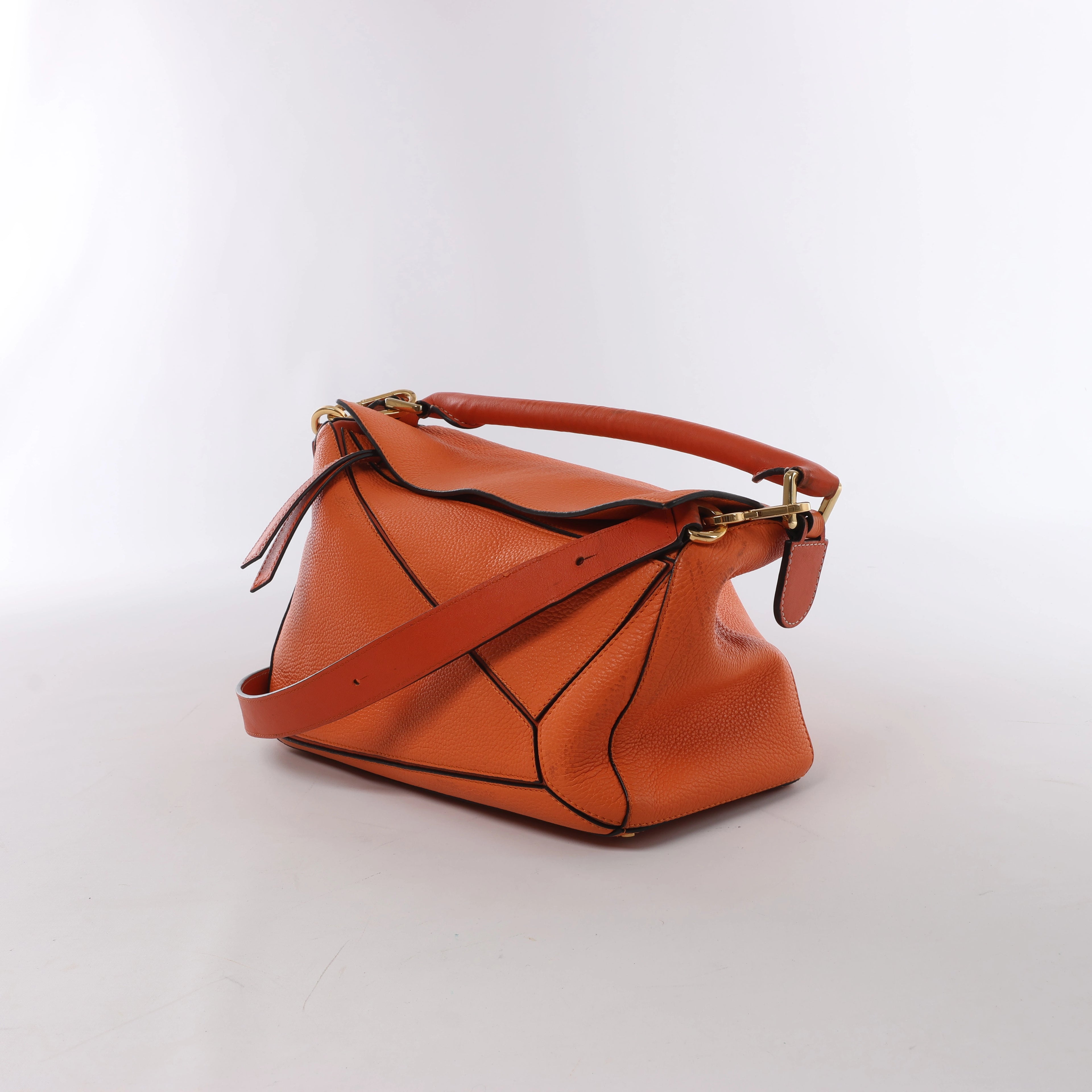 Bolso de mano LOEWE Puzzle pequeño de cuero 2 vías en rosa