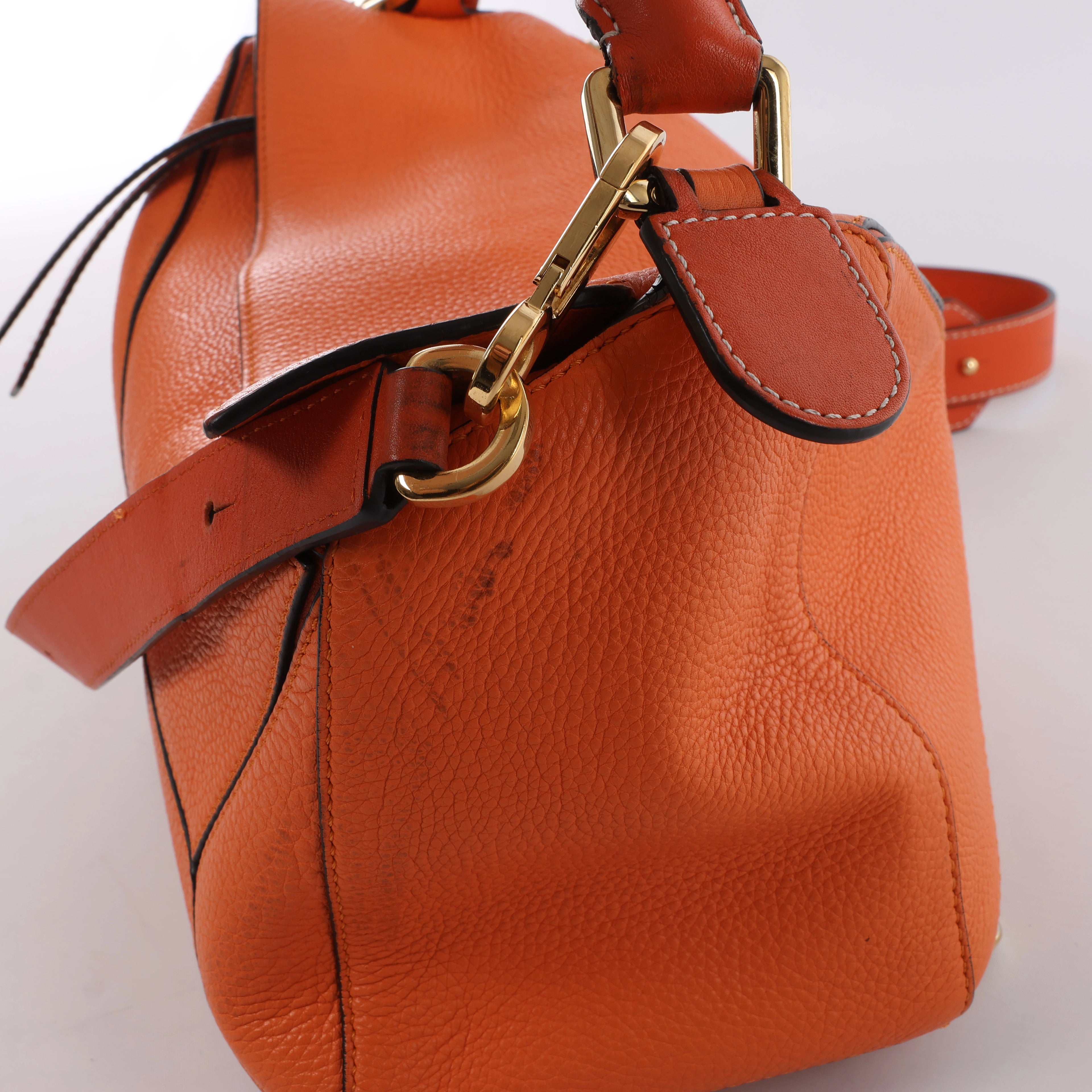 Bolso de mano LOEWE Puzzle pequeño de cuero 2 vías en rosa