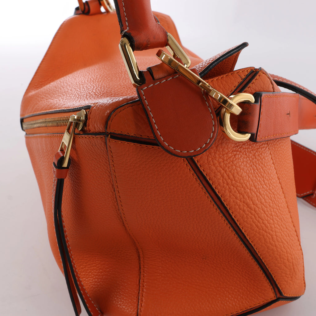 Bolso de mano LOEWE Puzzle pequeño de cuero 2 vías en rosa