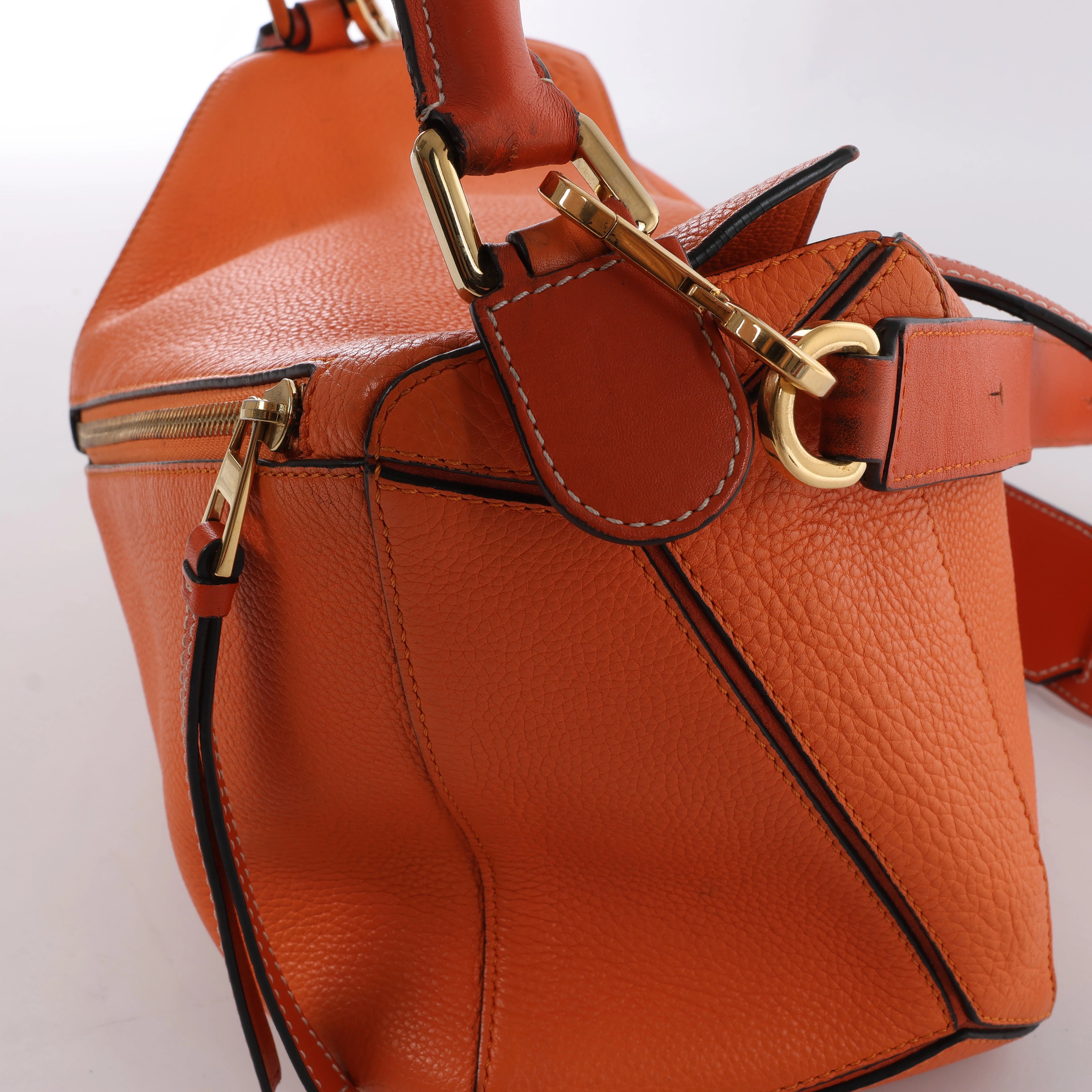 Bolso de mano LOEWE Puzzle pequeño de cuero 2 vías en rosa
