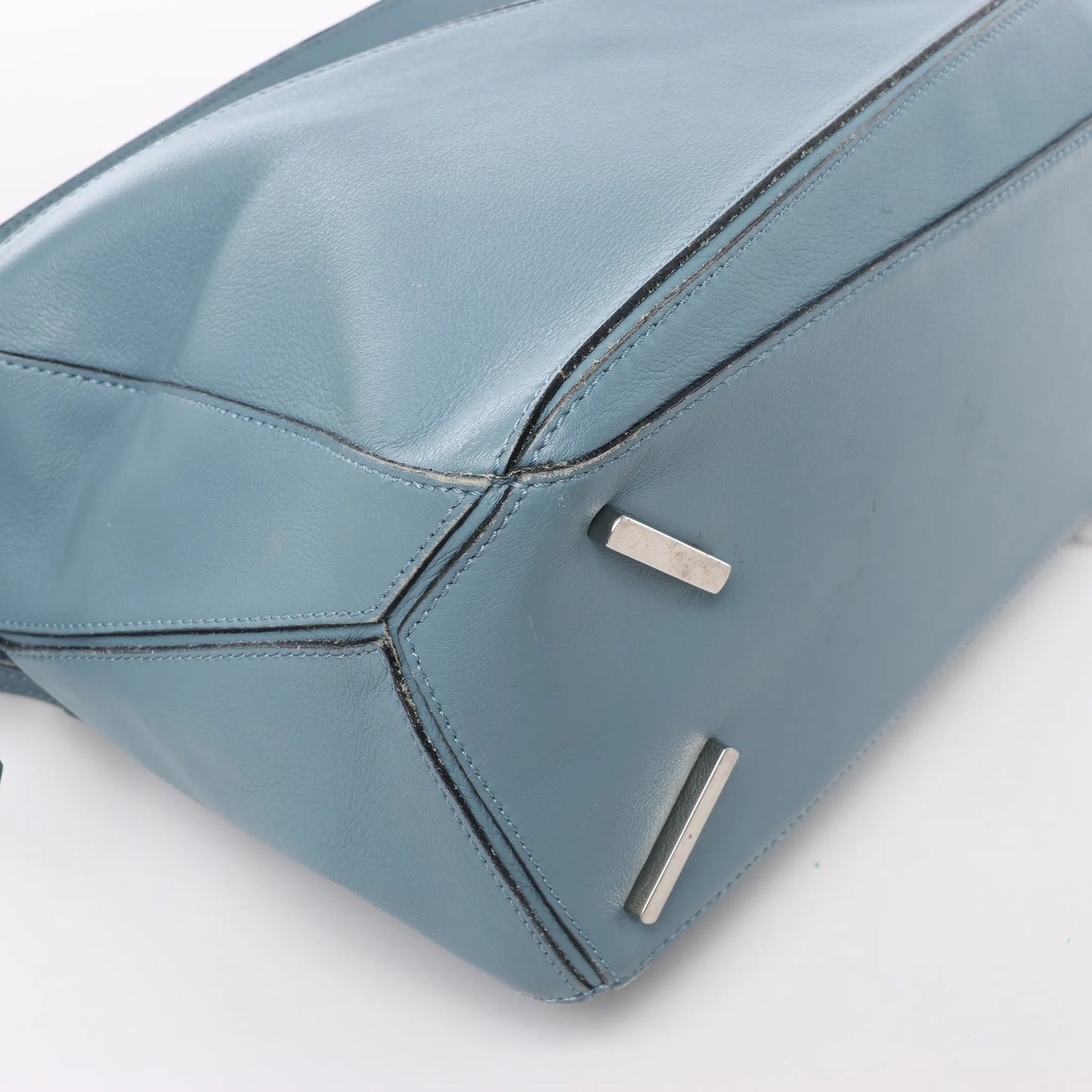 LOEWE Puzzle Medium Leather 2Way Handbag in Blue