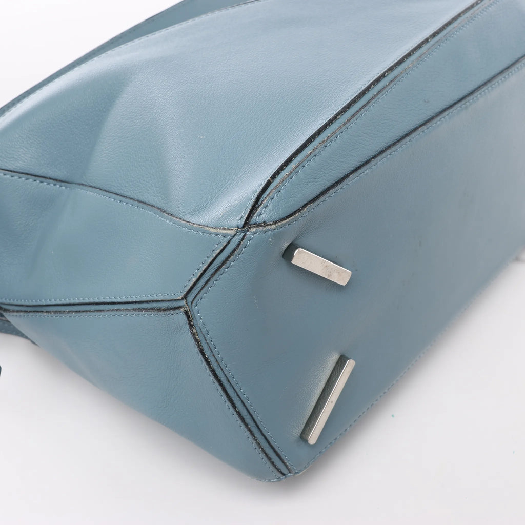 LOEWE Puzzle Medium Leather 2Way Handbag in Blue