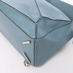 LOEWE Puzzle Medium Leather 2Way Handbag in Blue