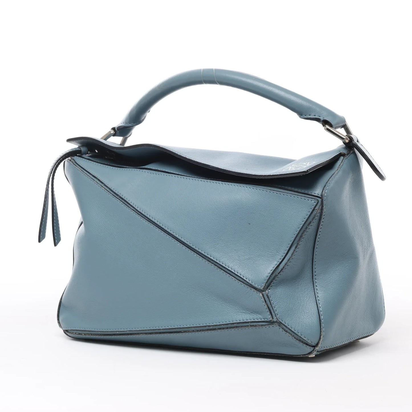 LOEWE Puzzle Medium Leather 2Way Handbag in Blue