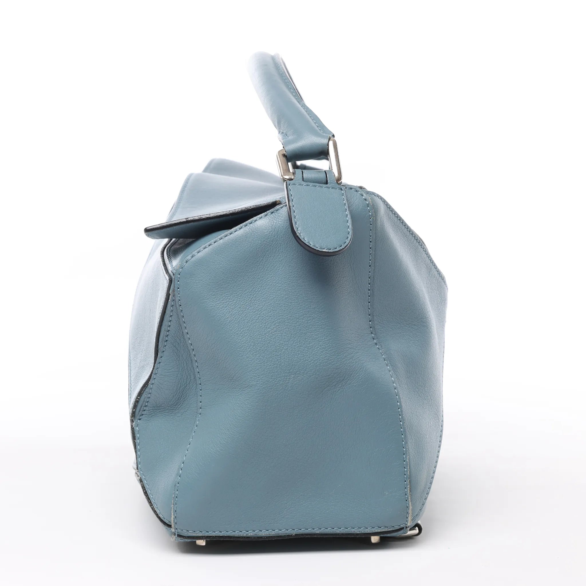 LOEWE Puzzle Medium Leather 2Way Handbag in Blue