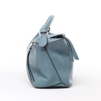 LOEWE Puzzle Medium Leather 2Way Handbag in Blue
