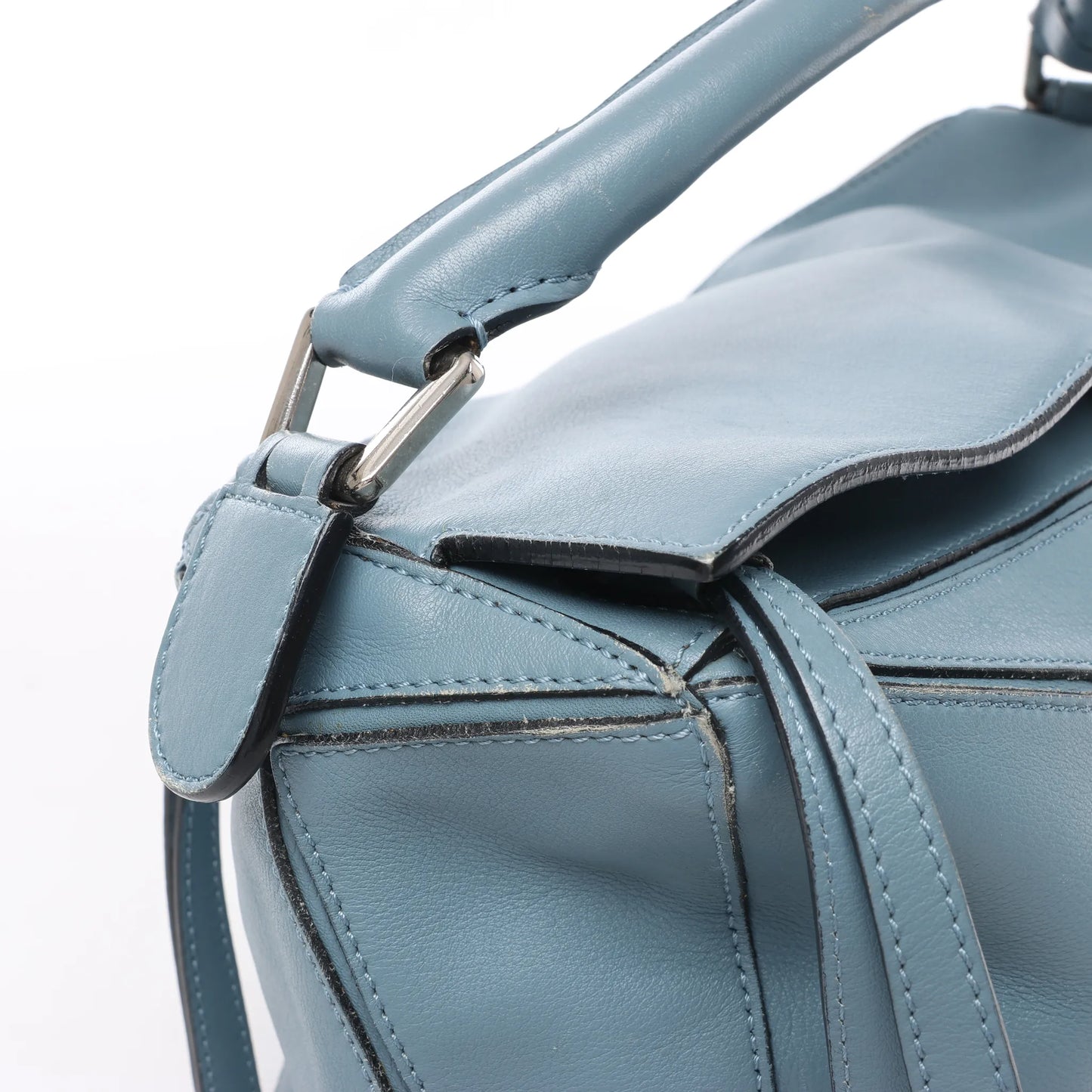 LOEWE Puzzle Medium Leather 2Way Handbag in Blue